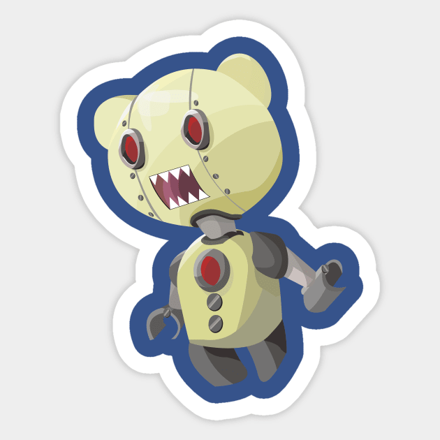 Robotic Yellow Bear Sticker by PangitPancit